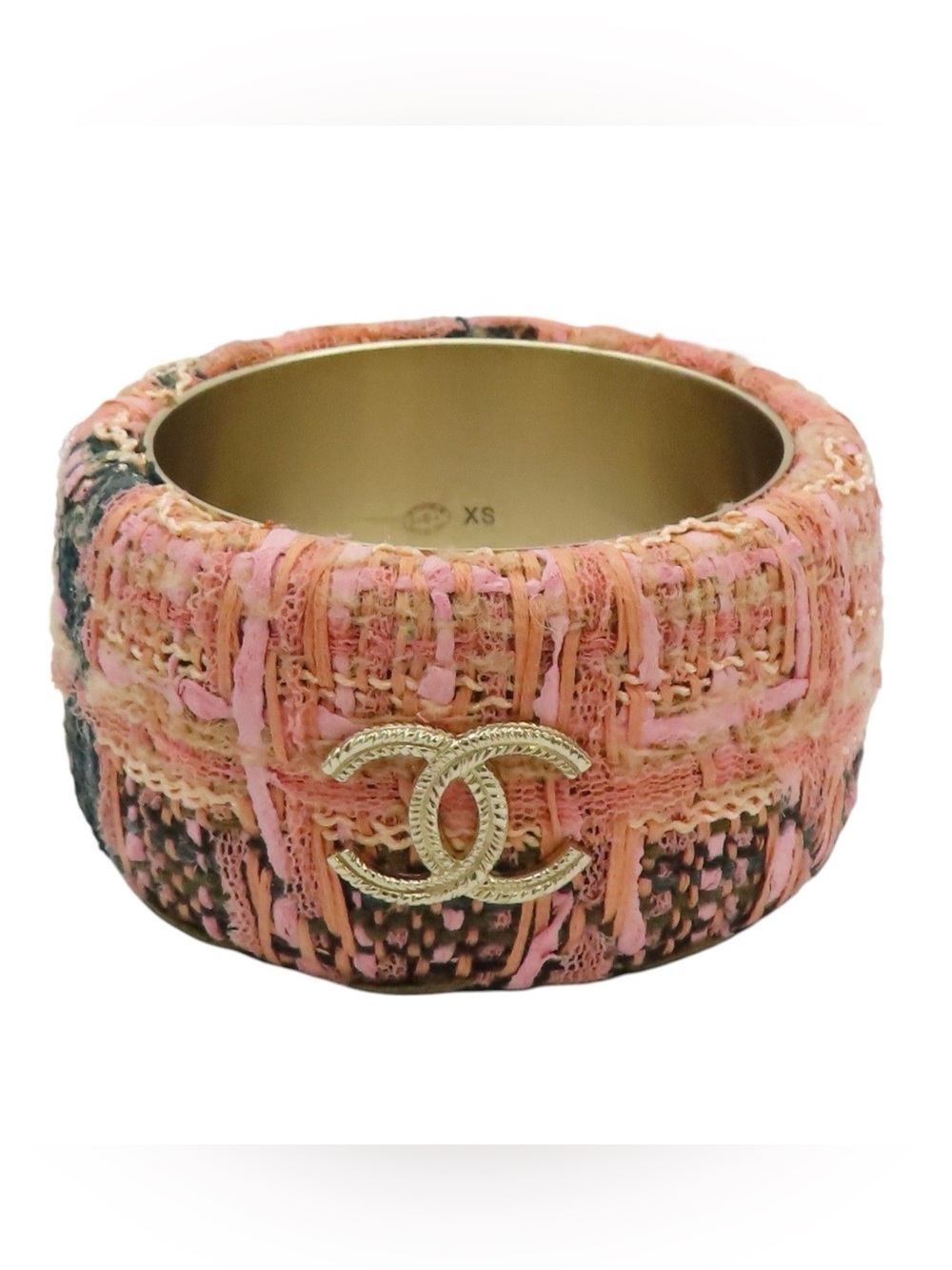 ✨🛍️ Chanel Pink Tweed CC Bangle Bracelet